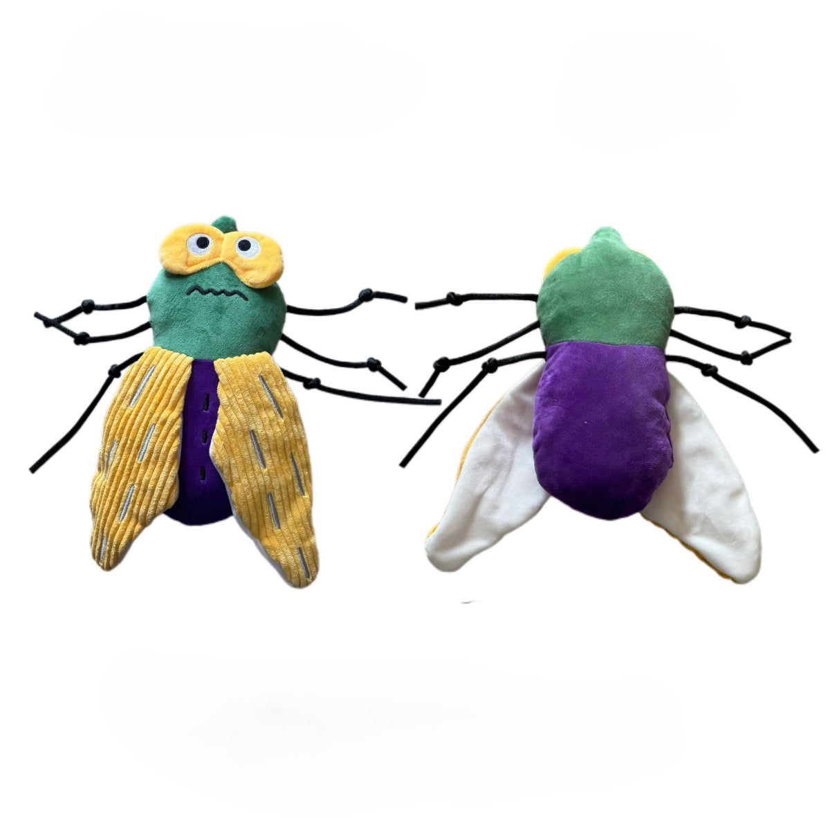 Plush butterfly cat toy with colorful wings and soft fabric texture