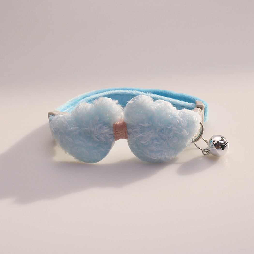 Mokka - Cute Plush Bow Detail Cat Collar with Bell