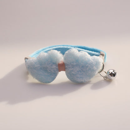 Mokka - Cute Plush Bow Detail Cat Collar with Bell