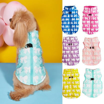 Ozzie - Bow Print Dog Vest With Leash Hole