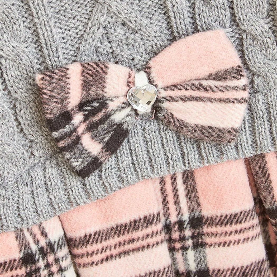 Ozzie - Bow Detail Knit Look Dog and Cat Dress