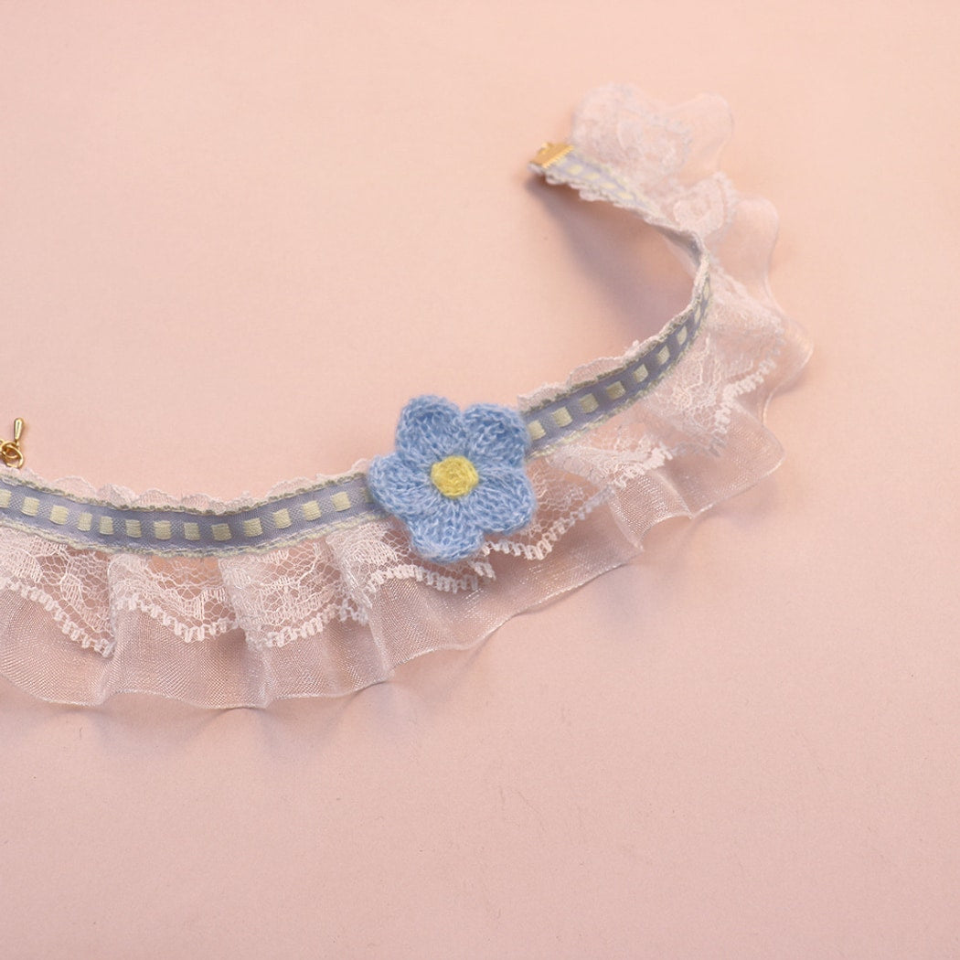 Mokka - Floral Lace Ruffle Decorative Cat Collar