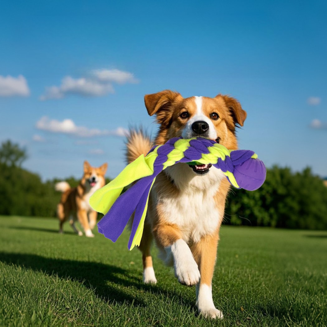 Petkin - Braided Interactive Dog Rope Toy