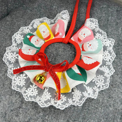 Mokka - Scalloped Lace-Look Bow Pet Neckwear