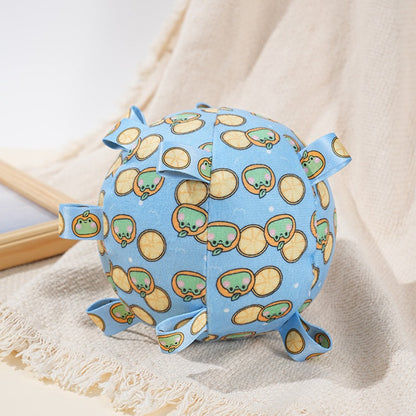Close-up of Petkin Loop Ball Tug Dog Toy showing textured ball surface