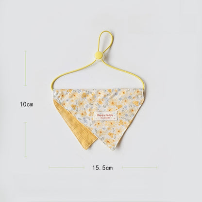 Mokka - Yellow Tones Floral Pattern Pet Bib