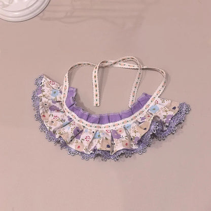 Mokka - Floral Layered Ruffle Cat Bib