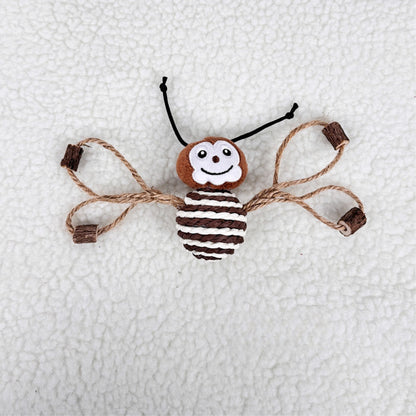 Moo - Striped Bee Shape Plush Cat Toy