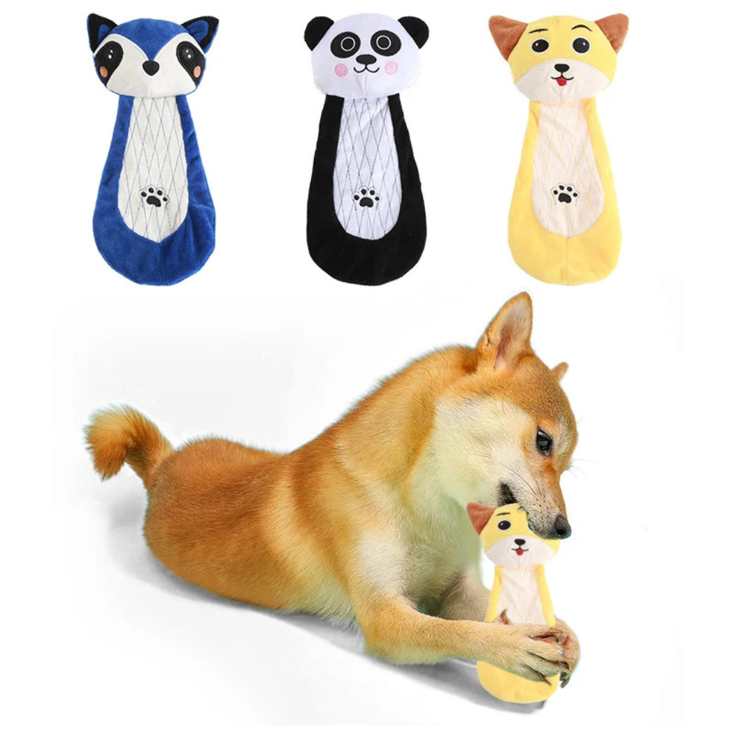 Petkin - Raccoon Panda & Fox Plush Dog Toy