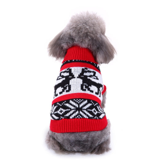 Chrismoo -  Red Christmas Reindeer Dog Sweater for small & medium dogs