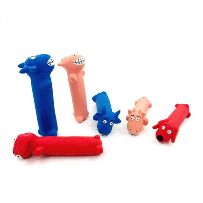 Petkin chew and squeak dog toy featuring a playful animal character in