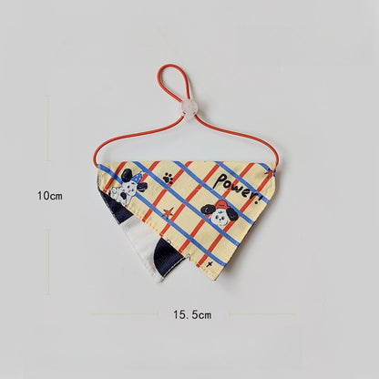 Mokka - Cartoon Dog Pattern Bandana Collar and Bib