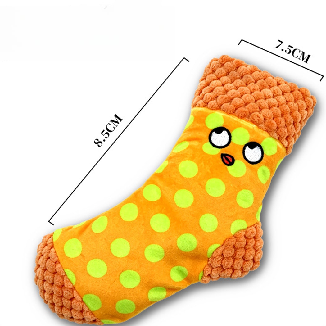 Petkin - Character Print Sock Form Squeaky Pet Toy