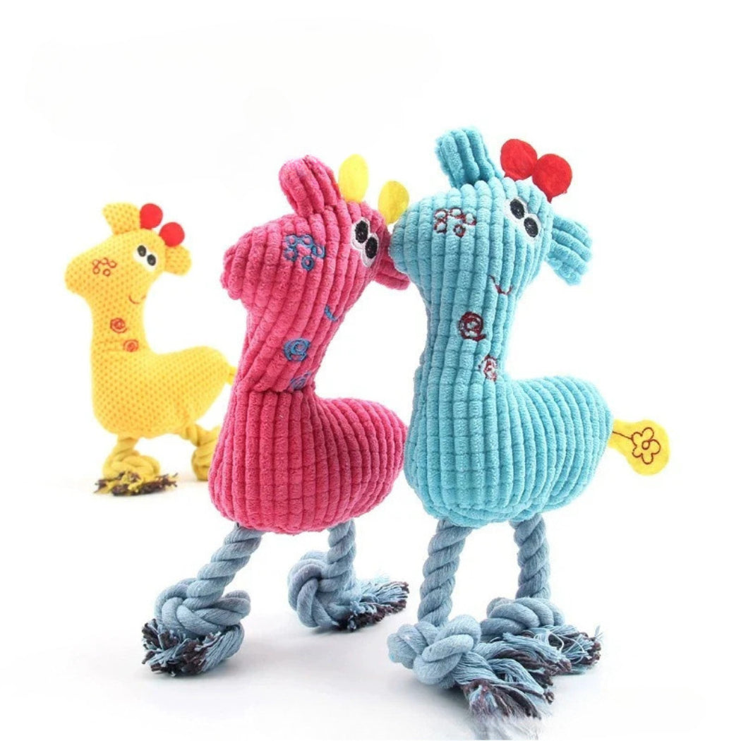 Petkin - Giraffe Plush Squeaky Dog Toy