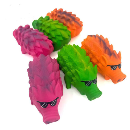 Petkin – Cool Boar Dog Toy - Creaky Rubber Pig