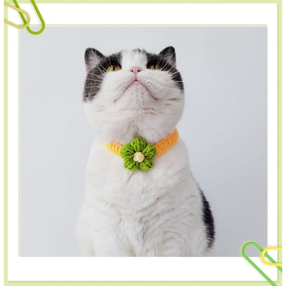 Mokka - Floral Knit Cat Decorative Collar