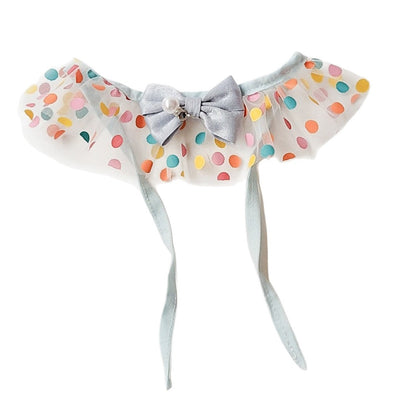 Mokka - Multicolor Polka Dot Ruffled Bib Bow Pet Neckwear