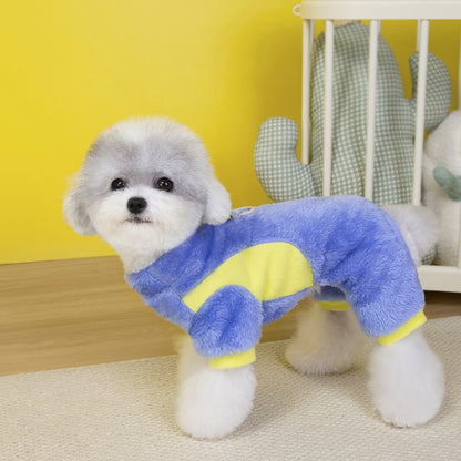 Ozzie - Bear Patch Colorblock Four-Leg Pet Jumpsuit