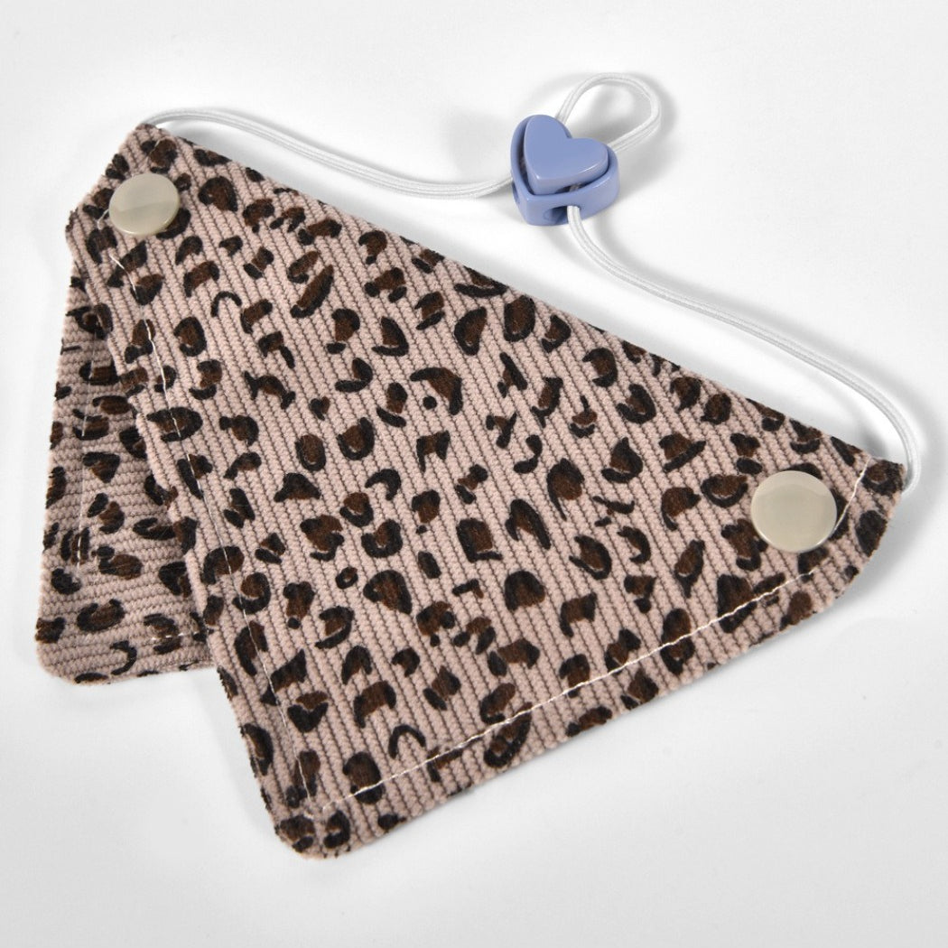Mokka Wild Print Pet Bandana Collar flat lay on white background