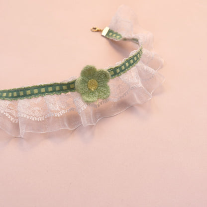 Mokka - Floral Lace Ruffle Decorative Cat Collar