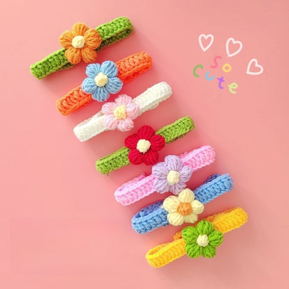 Mokka - Floral Knit Cat Decorative Collar