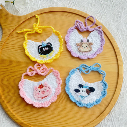 Mokka - Cartoon Party Scalloped Cat Bib