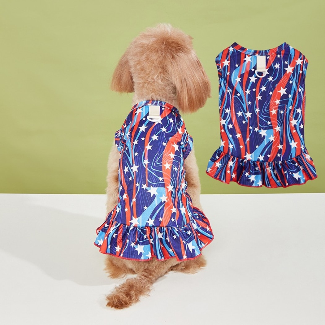Ozzie - Ruffle Colorful Party Print Pet Dress