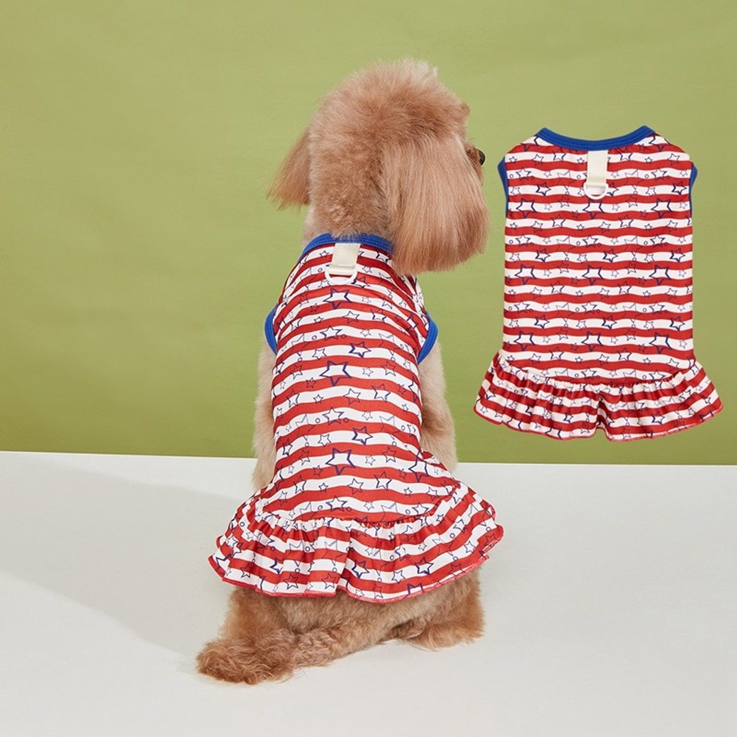 Ozzie - Ruffle Colorful Party Print Pet Dress
