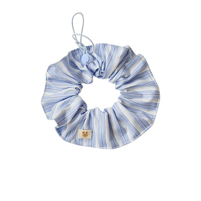 Mokka - Striped Ruffled Bib Bear Patch Pet Neckwear