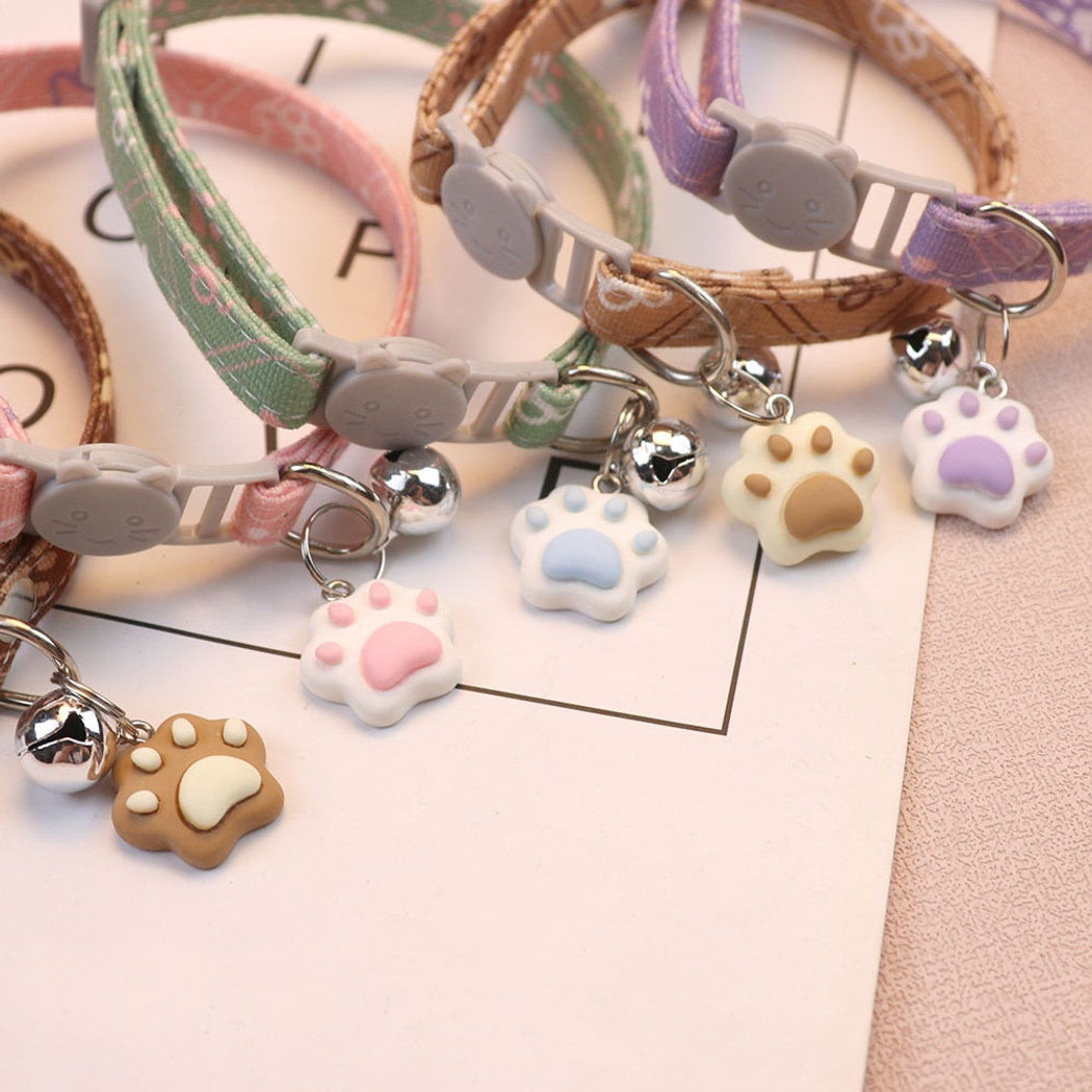 Mokka - Cute Colorful Cartoon Paw Charm Cat Collar