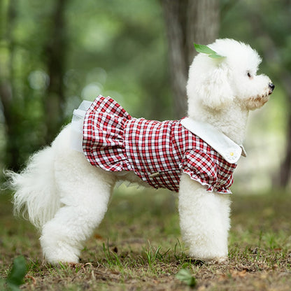 Ozzie - Spring Summer Plaid Princess Style Dog Dress