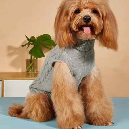 Ozzie - Bow Detail Cable Knit Dog Sweater