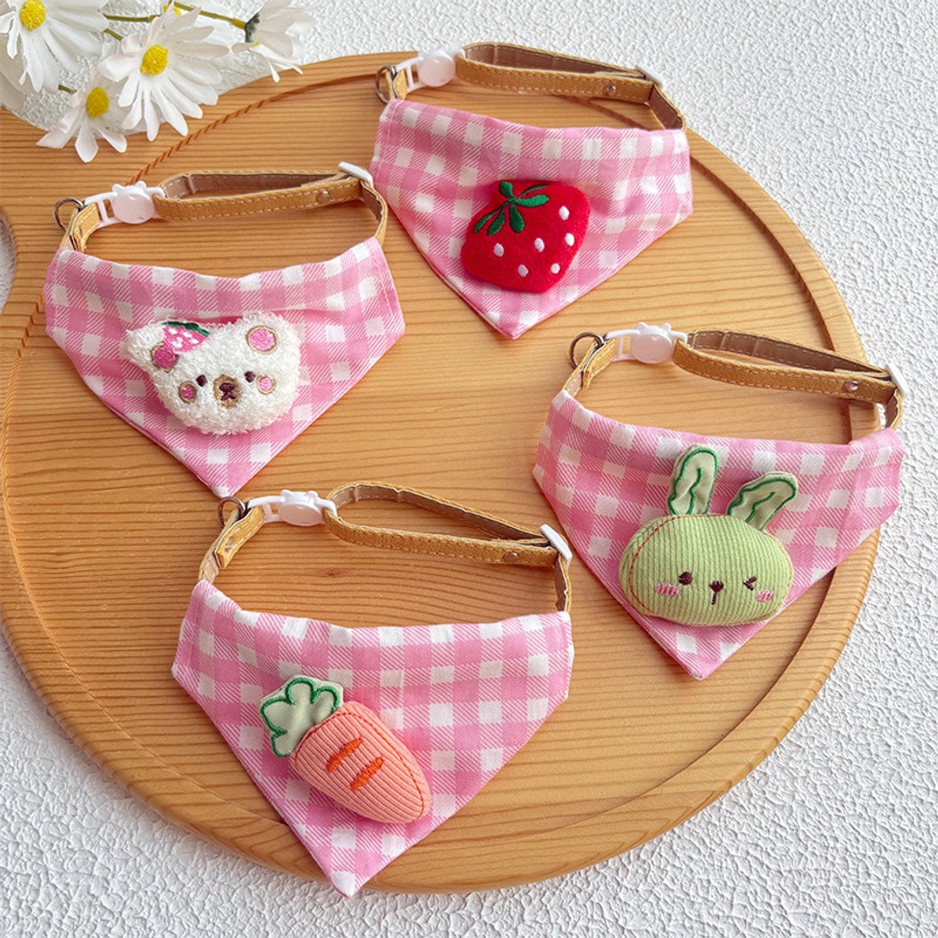Mokka - Checked Cat Bandana Collar
