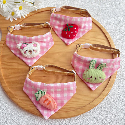 Mokka - Checked Cat Bandana Collar