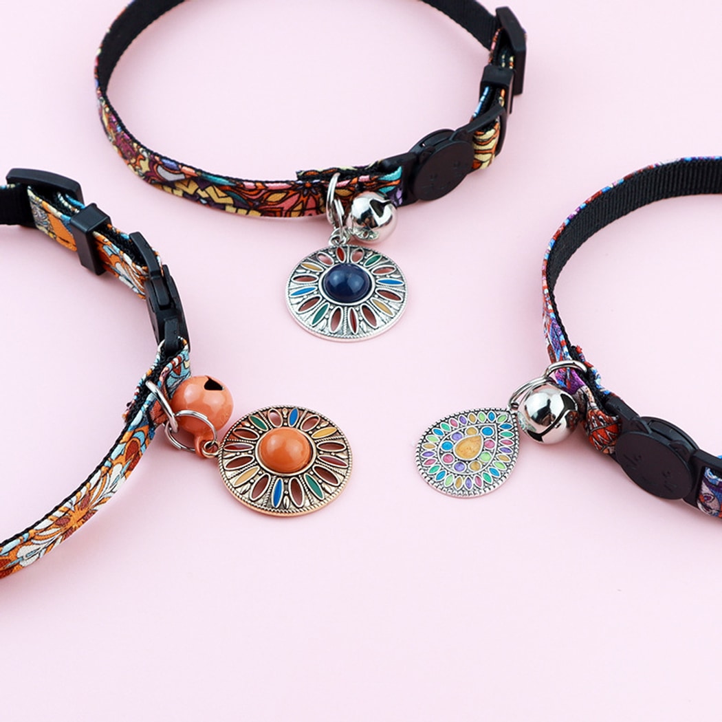 Mokka - Retro Bohemian Style Print Cat Collar