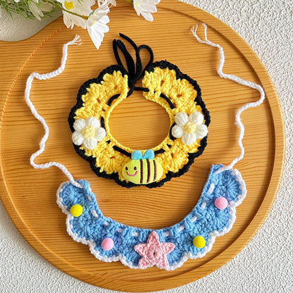 Mokka - Bee Scalloped Knit Look Cat Collar