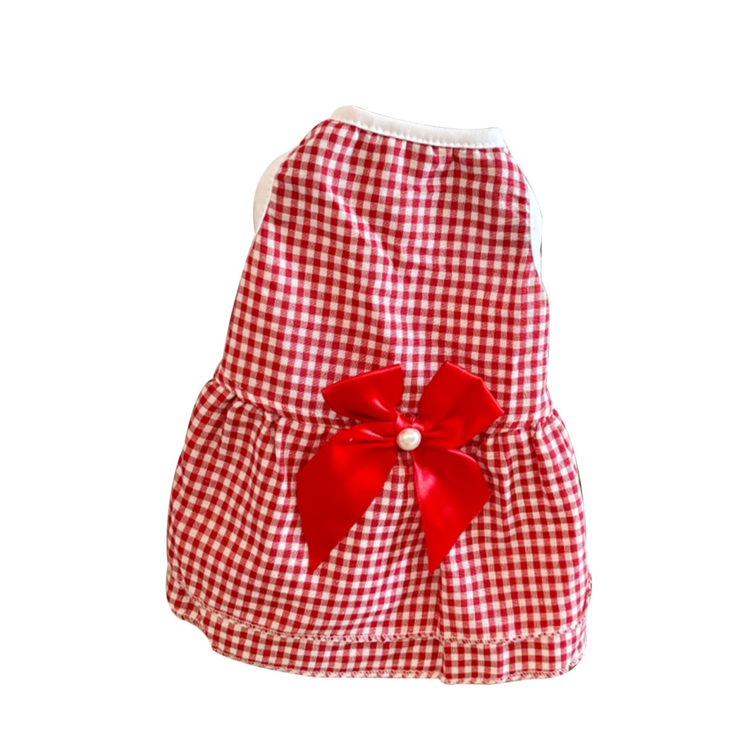Ozzie - Princess Style Plaid Dog and Cat Dress