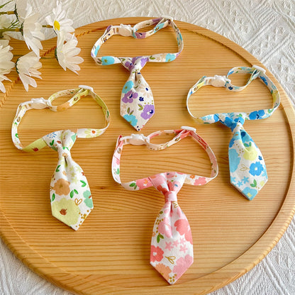 Mokka - Floral Tie Detail Gentry Style Cat Collar
