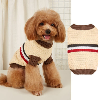 Ozzie - Retro Triangle Pattern Turtleneck Dog Sweater