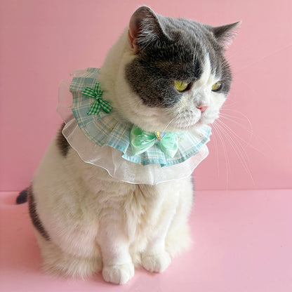 Mokka - Princess Style Plaid Bow Cat Collar