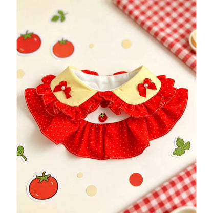 Mokka - Strawberry Bow Ruffle Cat Collar