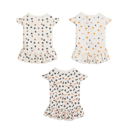 Ozzie - Printed Flutter Sleeve Pet Dress