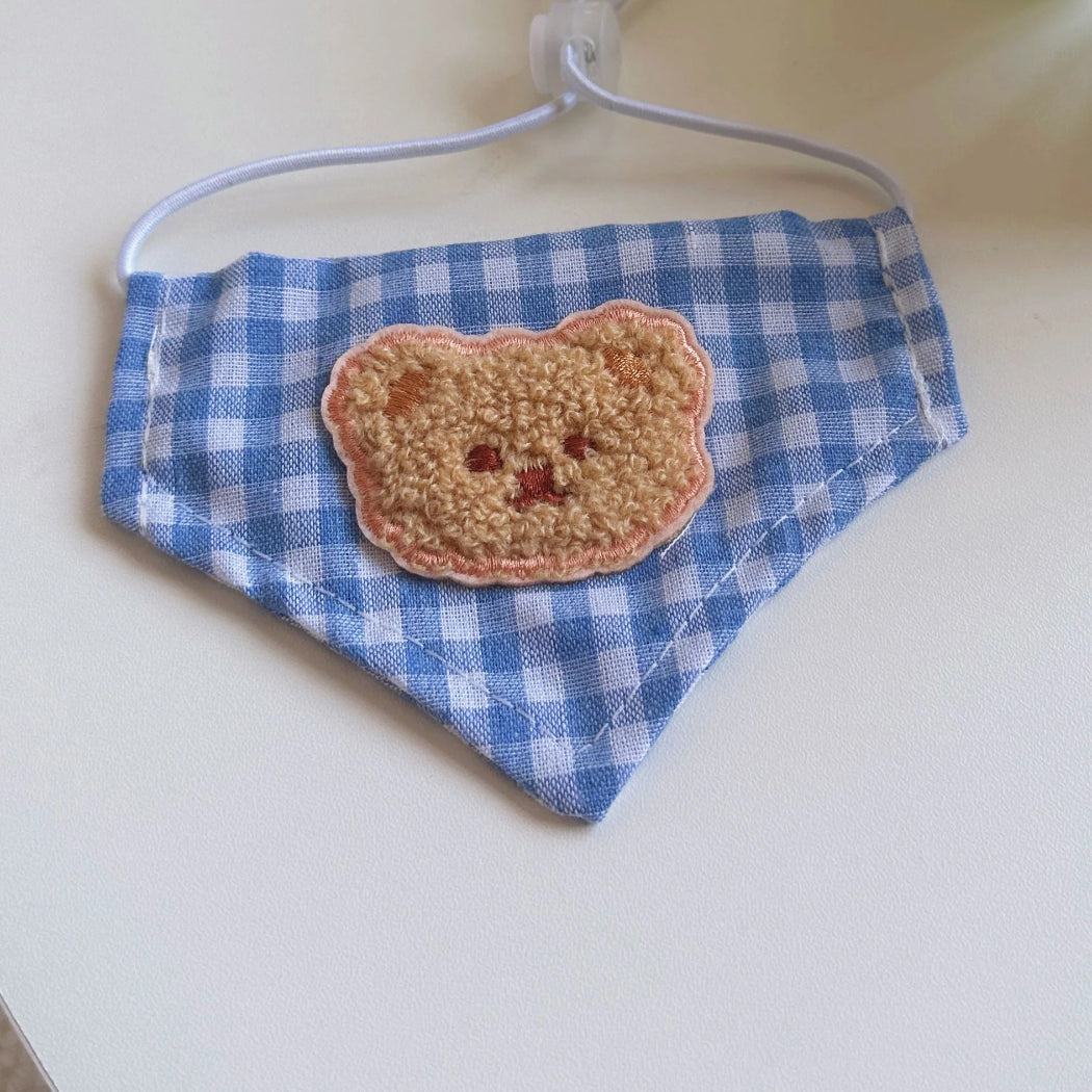 Furbud - Bear Patch Gingham Pet Neckwear