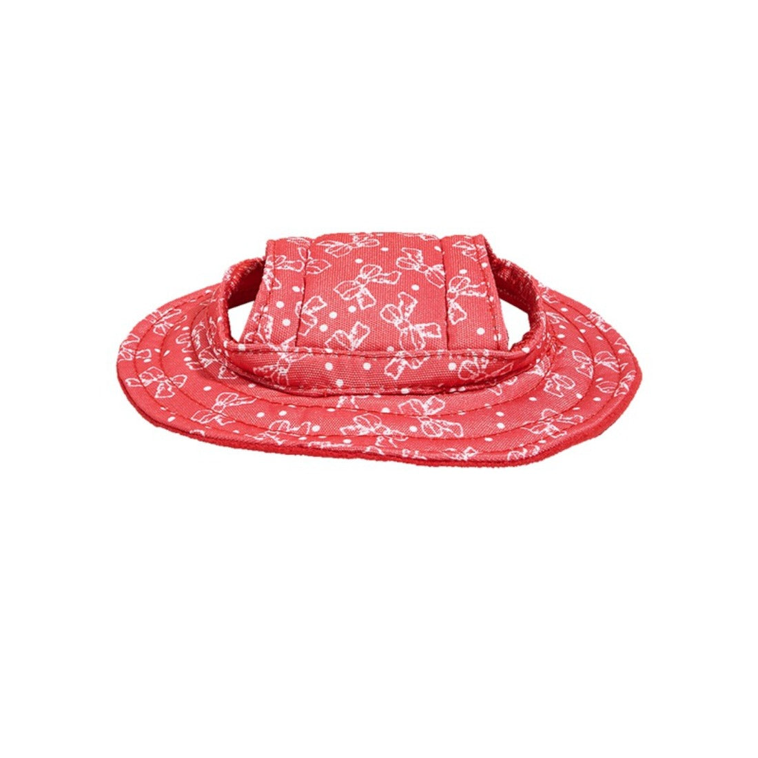 Side view of Ozzie dog bucket hat highlighting ear holes and brim
