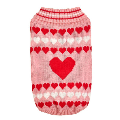 Ozzie - Heart Pattern Turtleneck Knit Pet Sweater