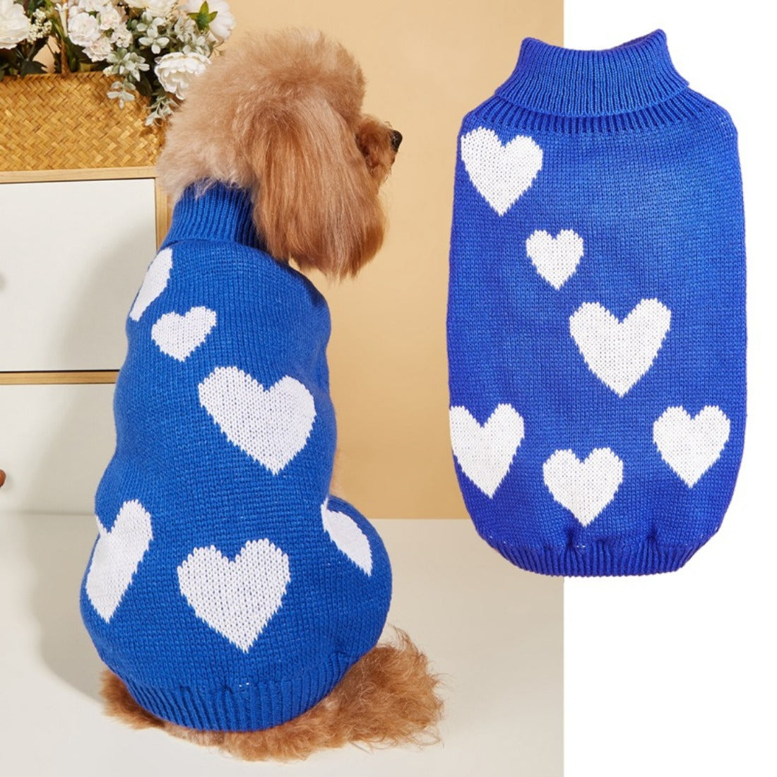 Ozzie - Valentine's Day Heart Pattern Pet Sweater