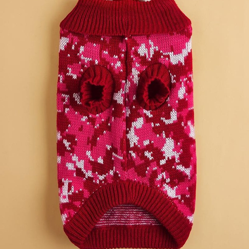 Ozzie - Snowflake Pattern Knit Look Pet Sweater