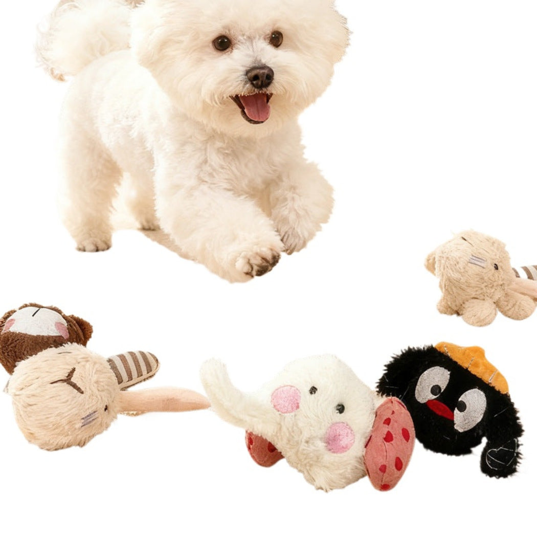 Petkin - Fuzzy Animal Character Squeaky dog toy