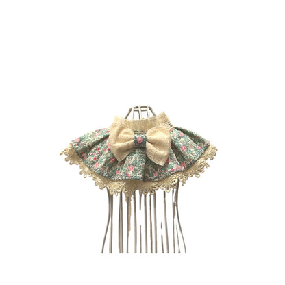 Mokka - Floral Bow Bib Pet Neckwear
