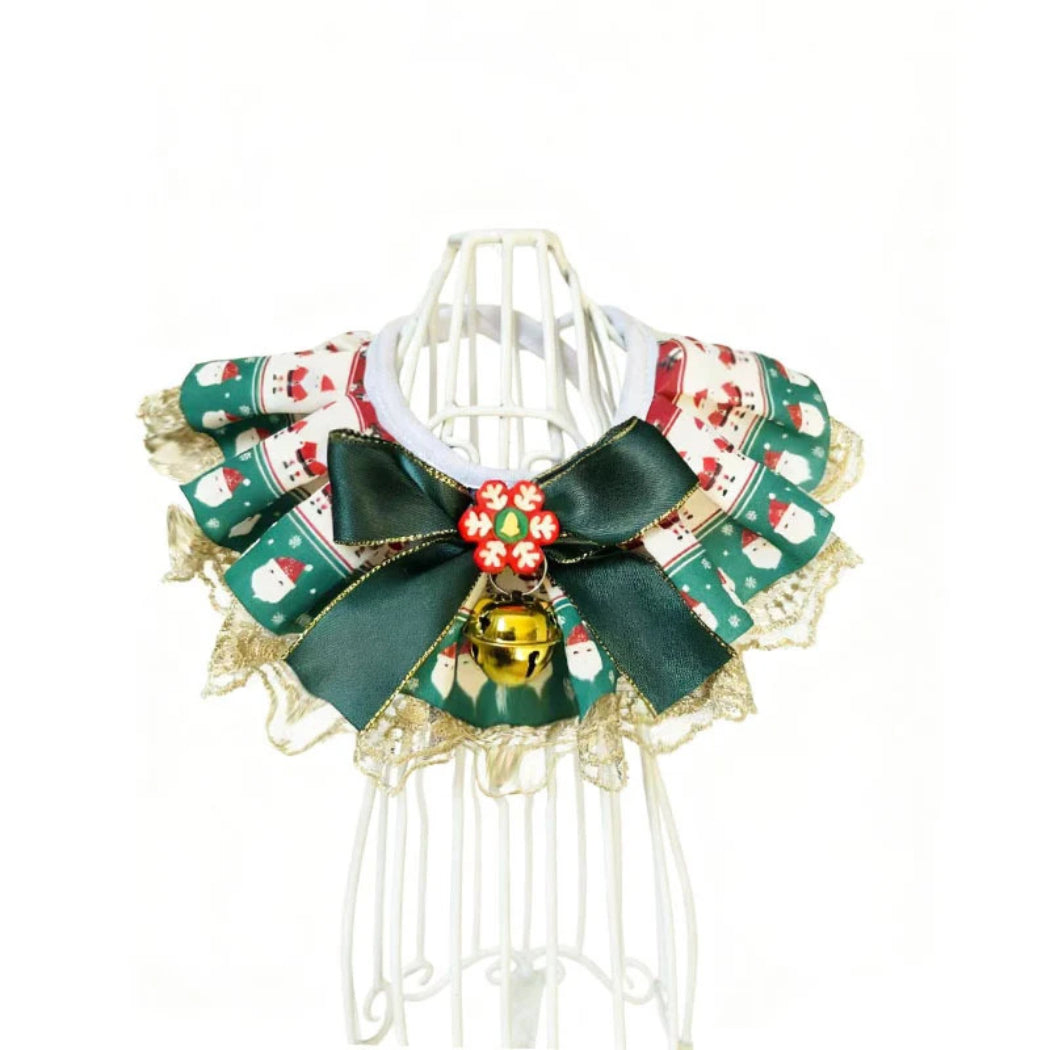 Mokka - Christmas Lace Pleated Ruffle Cat Neckwear